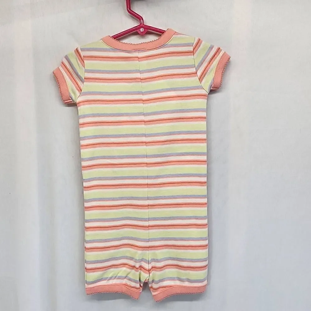 Gymboree Stripe Flower Embroidered Romper Size 18-24 mos NWT